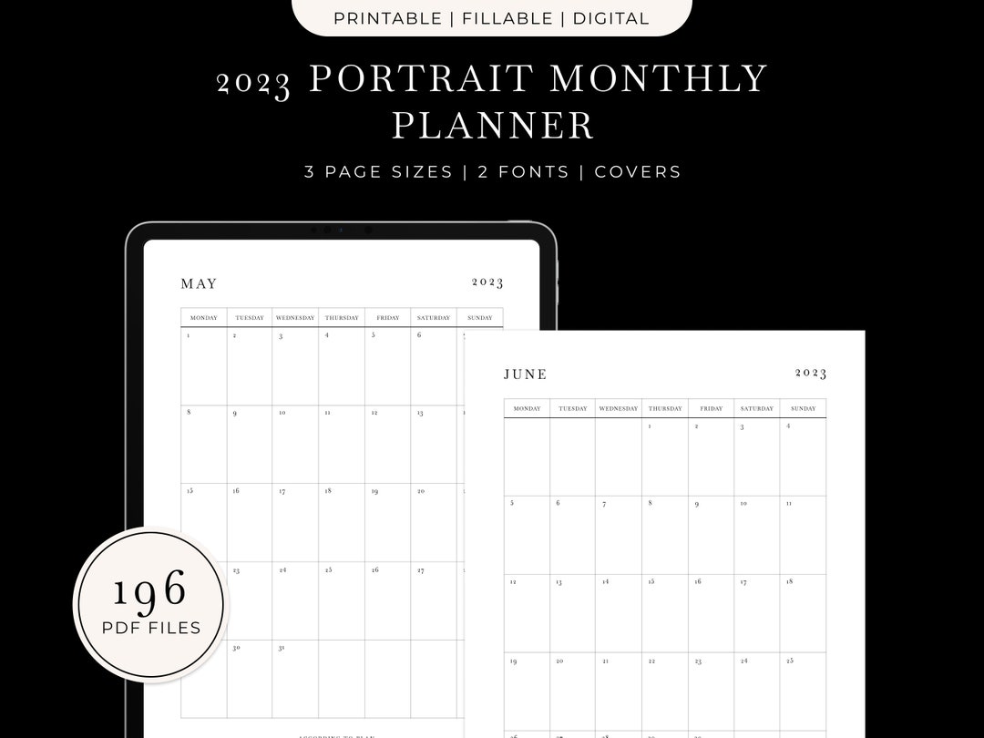 2023-monthly-printable-portrait-planner-2023-desk-calendar-etsy