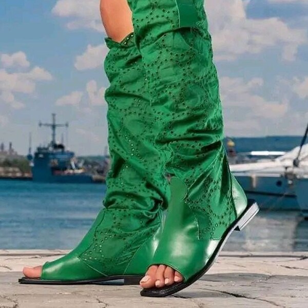 Denim Boots Etsy