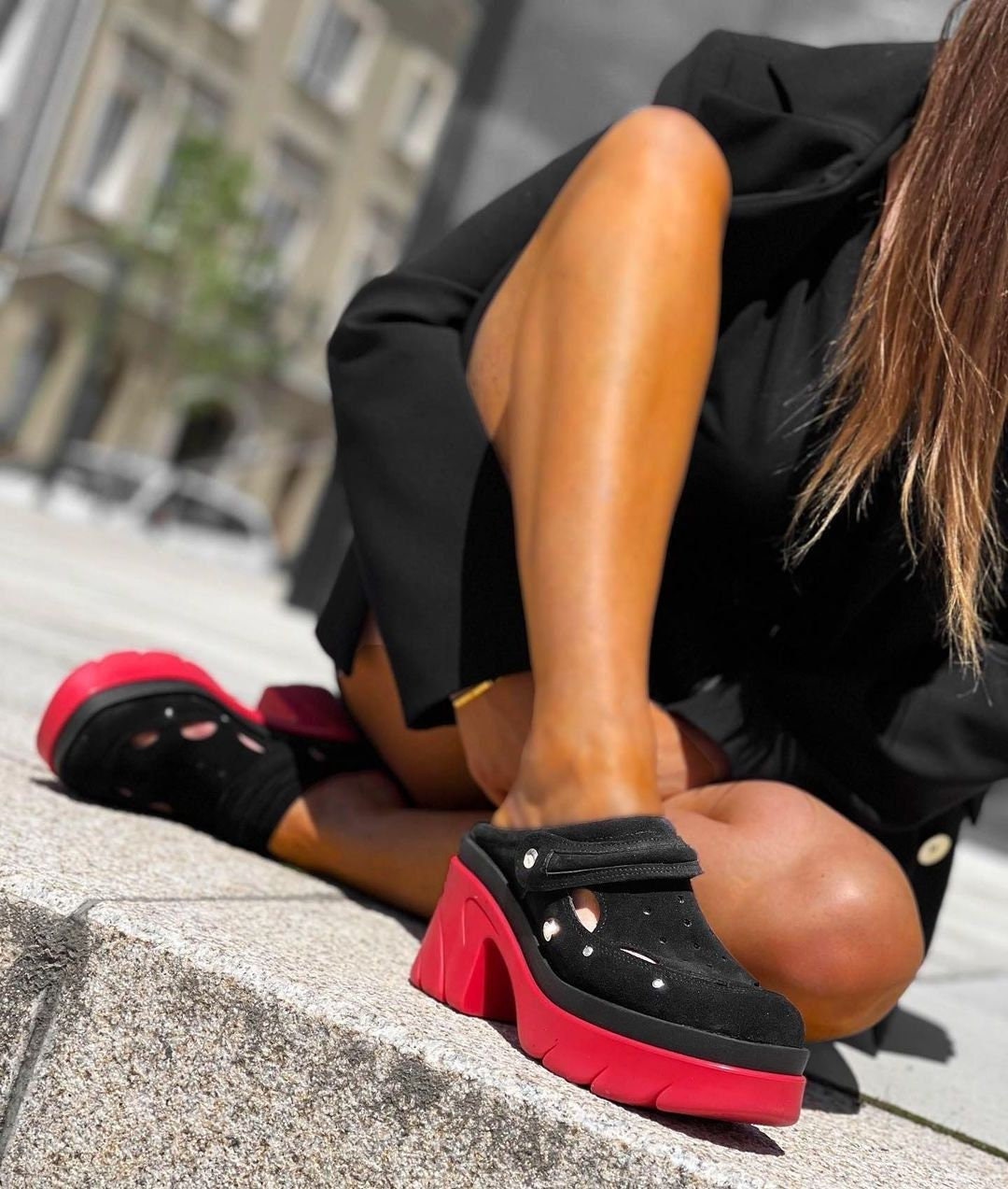 Rodet kylling accent Women Crooks Sabo Slip on Sandals Greek High Block Heels - Etsy