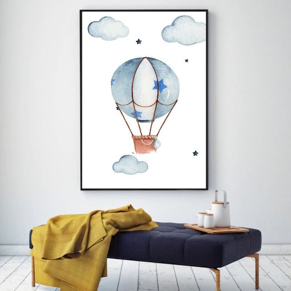 Hot Air Balloon Poster - Poster Room Baby Garcon Girl Child - Home Interior Design - Wall Decoration