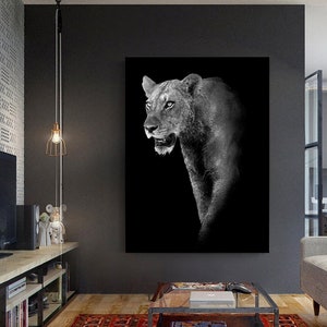 Lioness Poster - Poster Living Room - Modern Interior Design House Art - Animal Savannah Safari