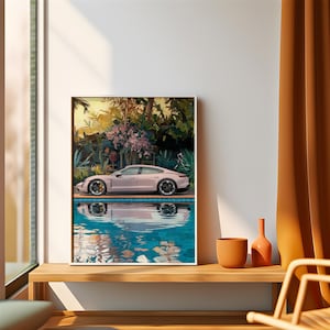 Porsche Taycan Wall Art | Printable Porsche Artwork for Car Enthusiasts | Modern Office and Garage Design | Porsche Taycan Digital Wall Art