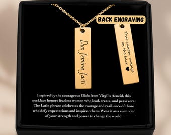 Dux Femina Facti Necklace: Inspirational Latin Phrase, Feminist Jewelry