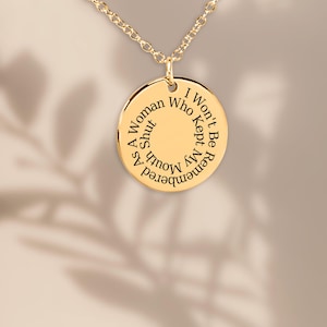 Collar con frase inspiradora, regalo feminista, joyería para mujeres fuertes 18k Gold Plated