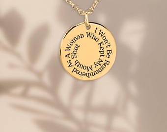 Empowering Quote Necklace, Feminist Gift, Strong Women Jewelry