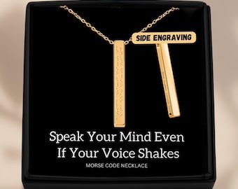 Morse Code Necklace: Feminist RBG 18K Gold Plated Necklace