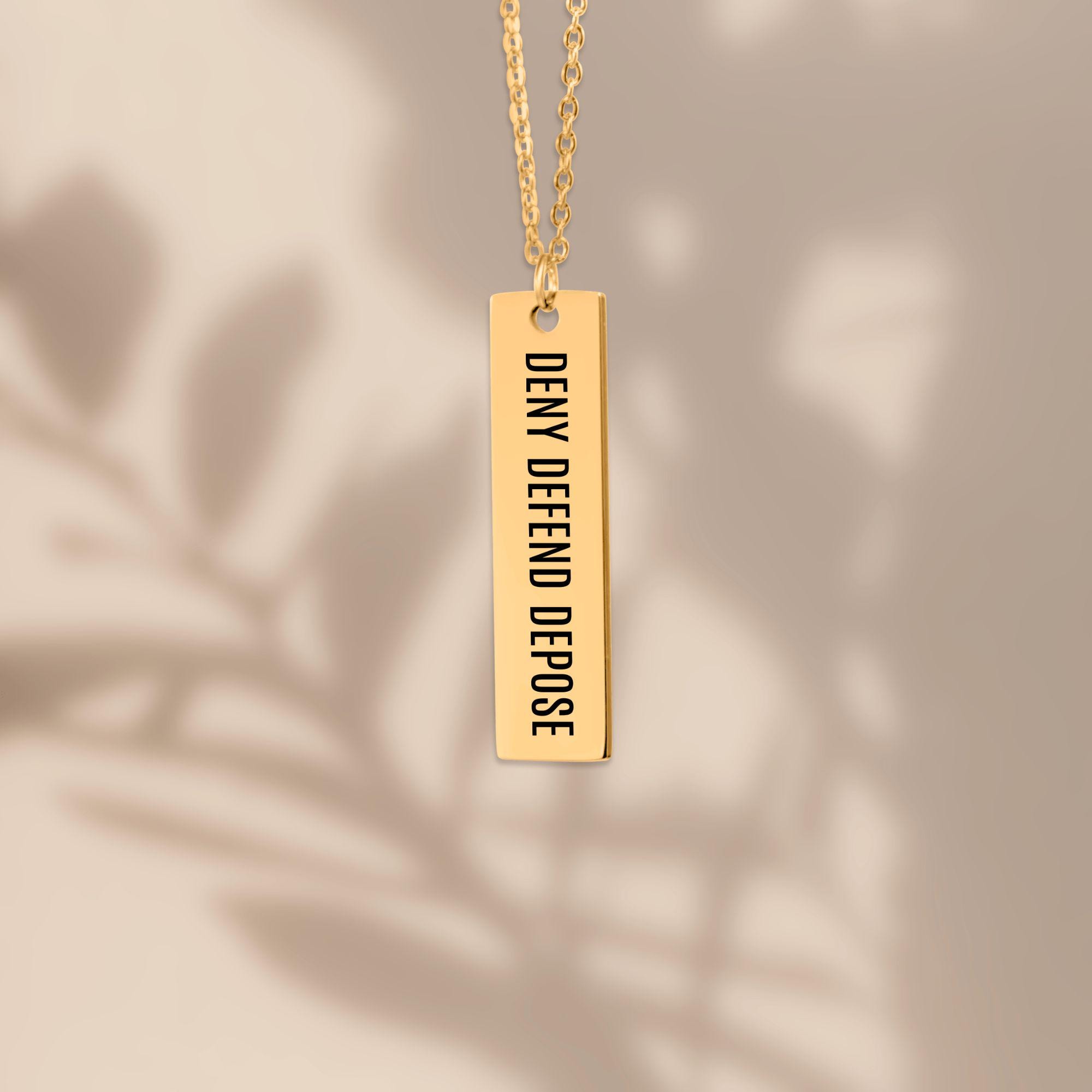 Deny Defend Depose Necklace - Etsy