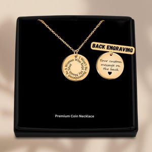 Collar con frase inspiradora, regalo feminista, joyería para mujeres fuertes imagen 2