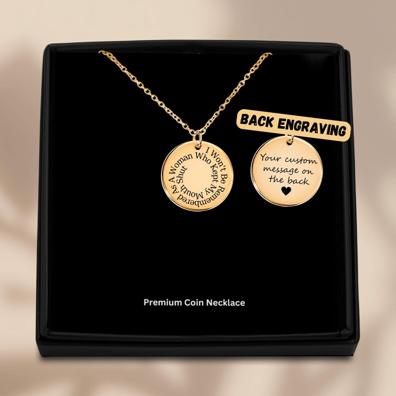 Collar con frase inspiradora, regalo feminista, joyería para mujeres fuertes imagen 2