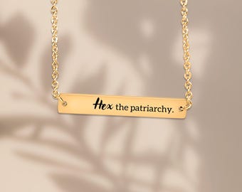 Hex the Patriarchy Halskette: Feministischer 18k vergoldeter Schmuck