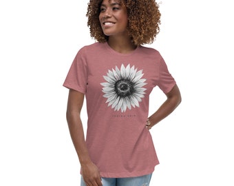 Camiseta girasol relajada para mujer