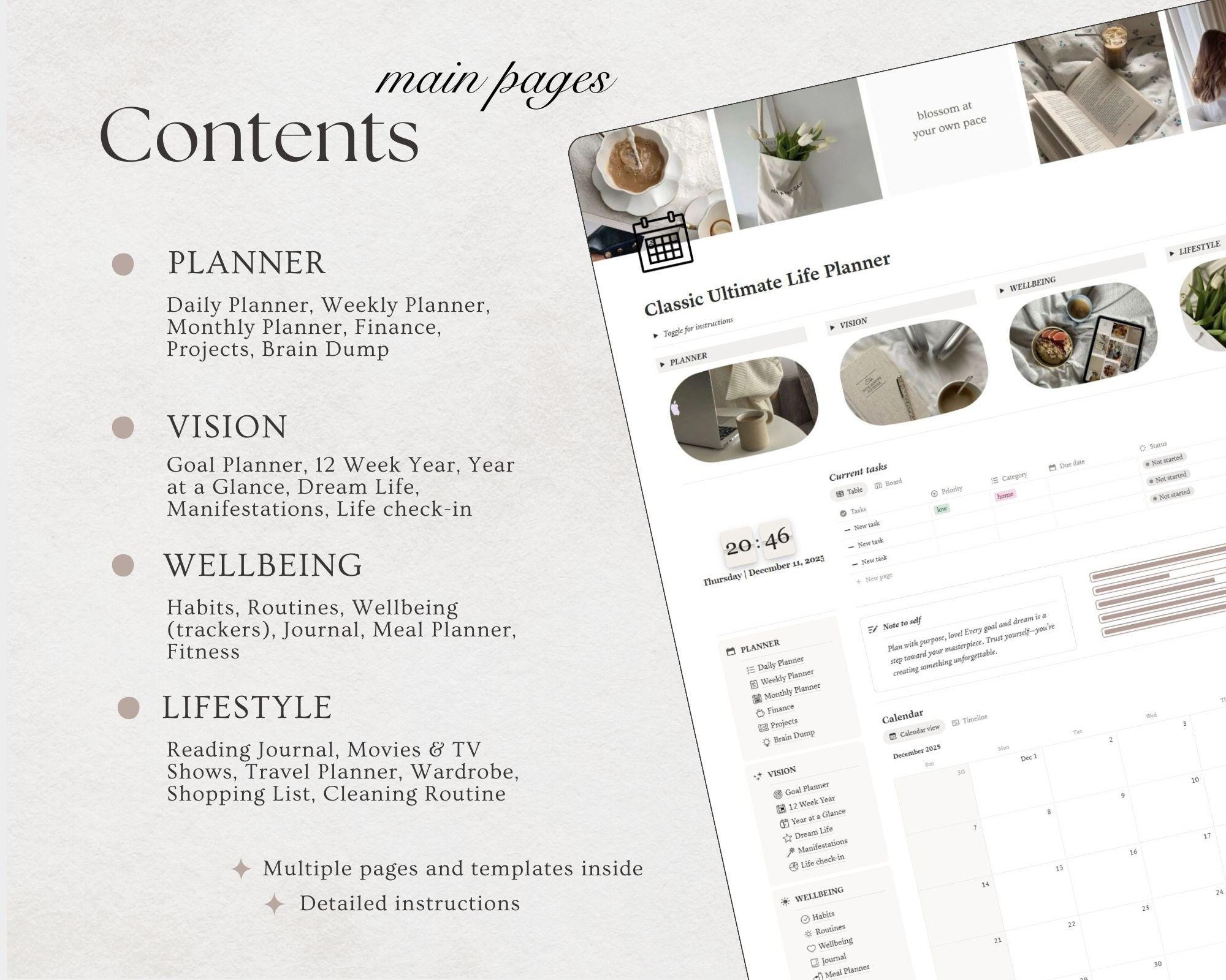 2026 Ultimate Life Planner Notion Template Aesthetic Notion Dashboard ...