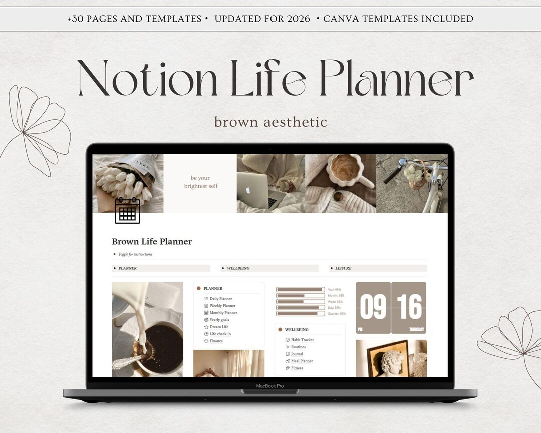 2026 Notion Life Planner, Notion Template, All in One Notion Planner ...