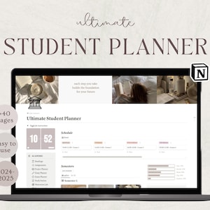 Notion Template Student Planner, Academic Planner, Notion Planner, Study, Learning, Courses, Projects, Assignment Tracker, College, ADHD