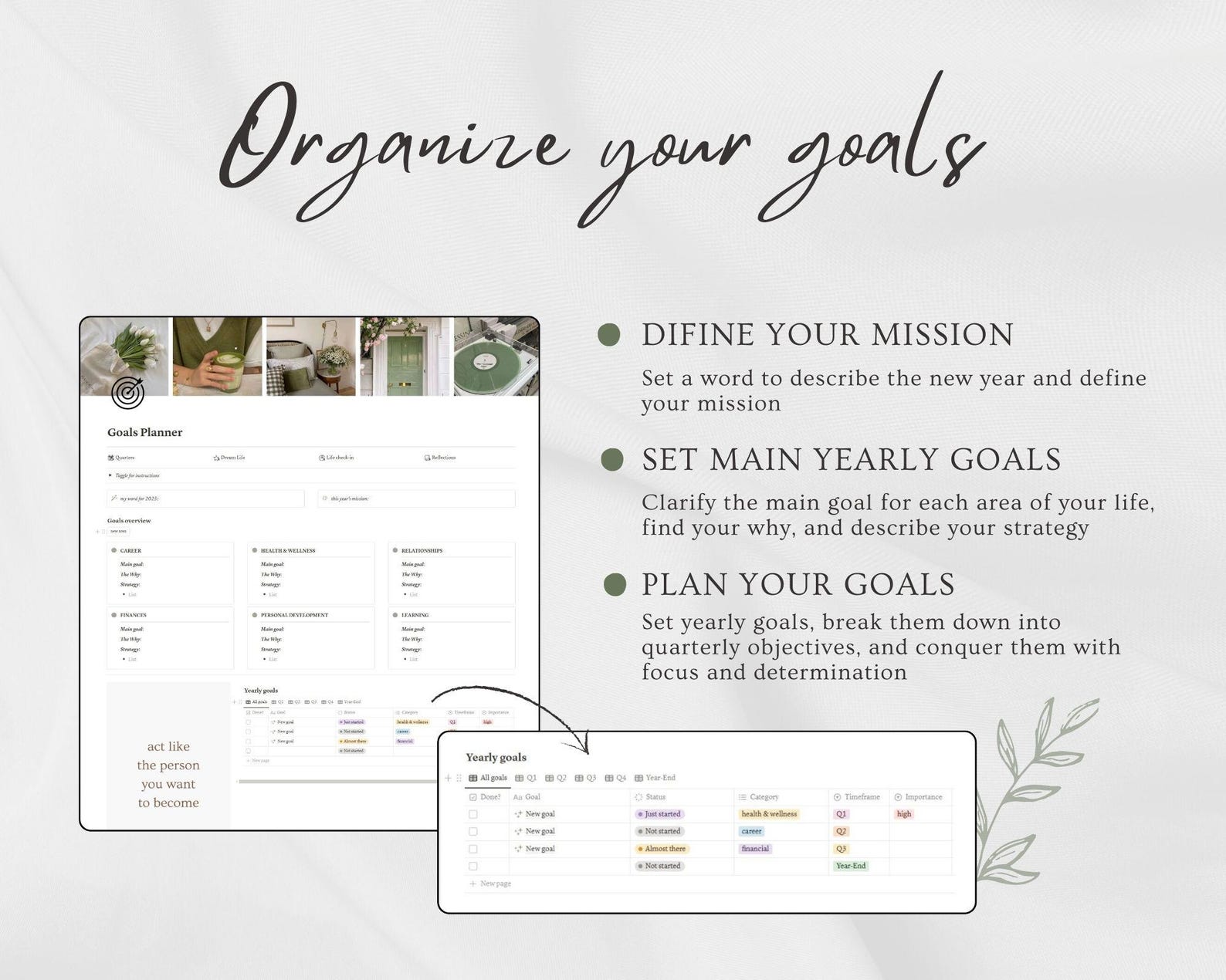 12 Week Year Notion Planner Notion Template 3 Month Goals Planner 2025 ...