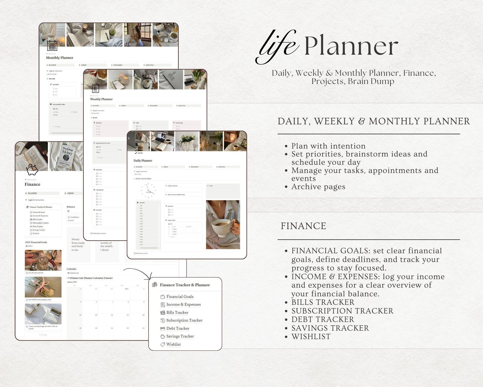 2026 Ultimate Life Planner Notion Template Aesthetic Notion Dashboard ...