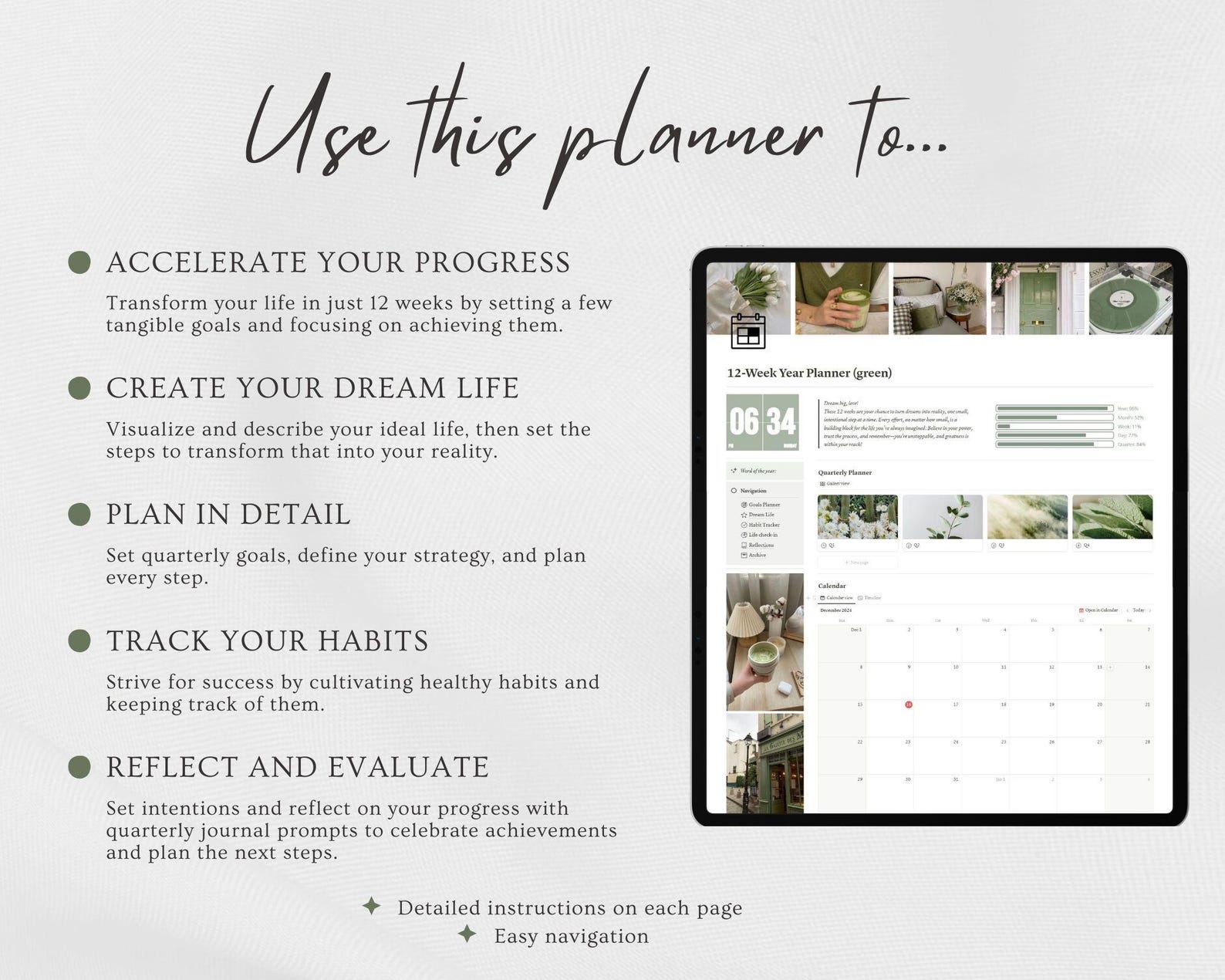 12 Week Year Notion Planner Notion Template 3 Month Goals Planner 2025 ...