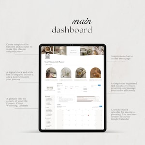 2026 Ultimate Notion Life Planner All In One Notion Template Aesthetic Dashboard That Girl Glow Up Planner ADHD image 3