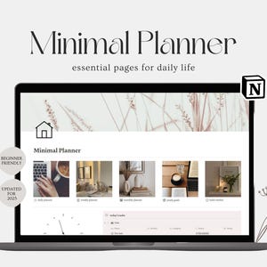 2025 Minimal Notion Life Planner Essential Planner Task Manager Daily Planner Goals Planner Aesthetic Template Notion Dashboard Free Planner