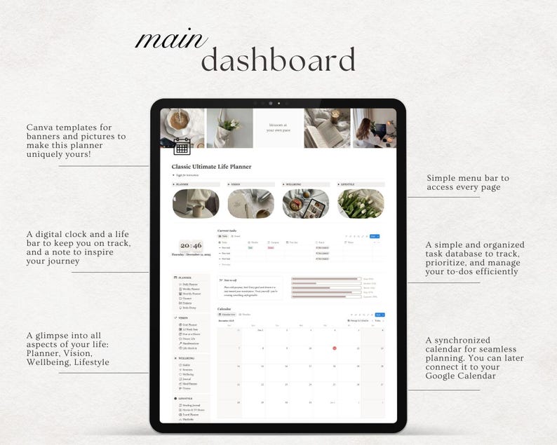 2026 Ultimate Life Planner Notion Template Aesthetic Notion Dashboard ...