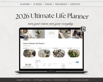 2026 Ultimativer Lebensplaner Notion Template 12 Woche Jahresplaner 12 Woche Jahresplaner All In One Notion Template ADHD