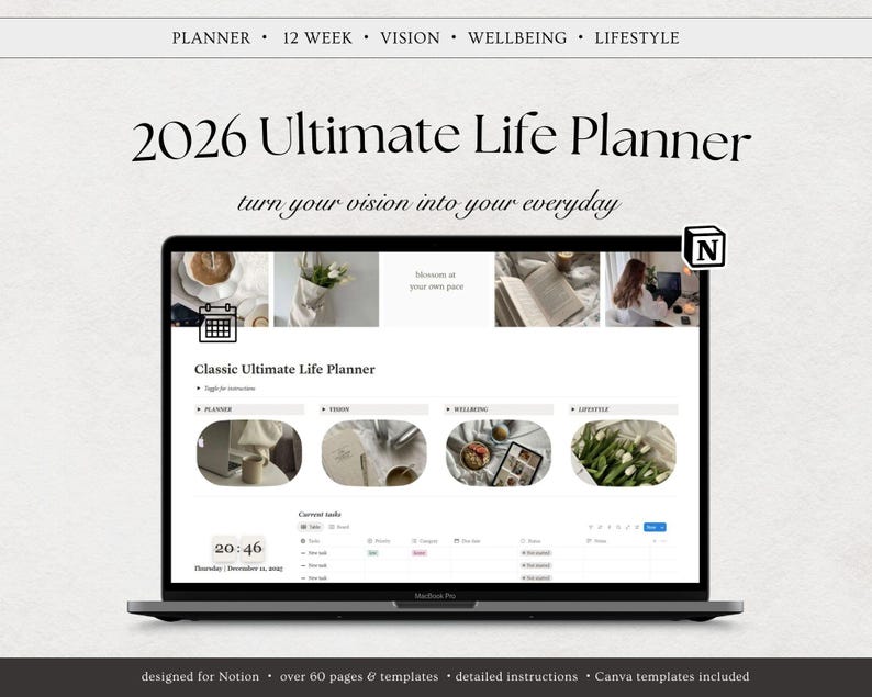 2026 Ultimate Life Planner Notion Template Aesthetic Notion Dashboard ...