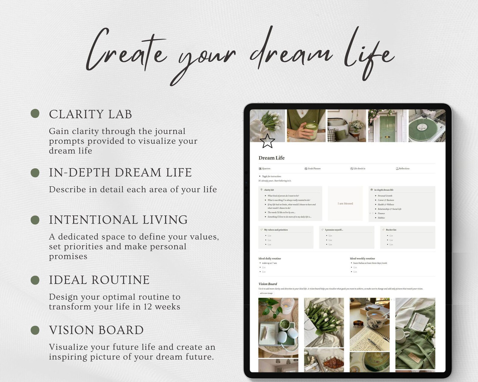 12 Week Year Notion Planner Notion Template 3 Month Goals Planner 2025