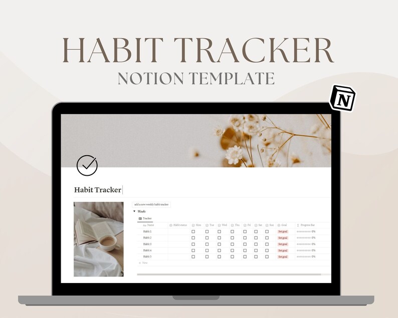 Notion Template, Notion Habit Tracker, Atomic Habits, Weekly Habit Notion Template, Notion Habit Tracker, Atomic Habits, Weekly Habit