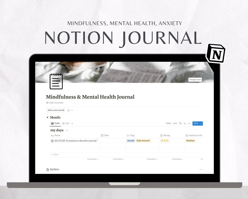 Notion Template Notion Journal Template Daily Journal Anxiety Notion Template Notion Journal Template Daily Journal Anxiety