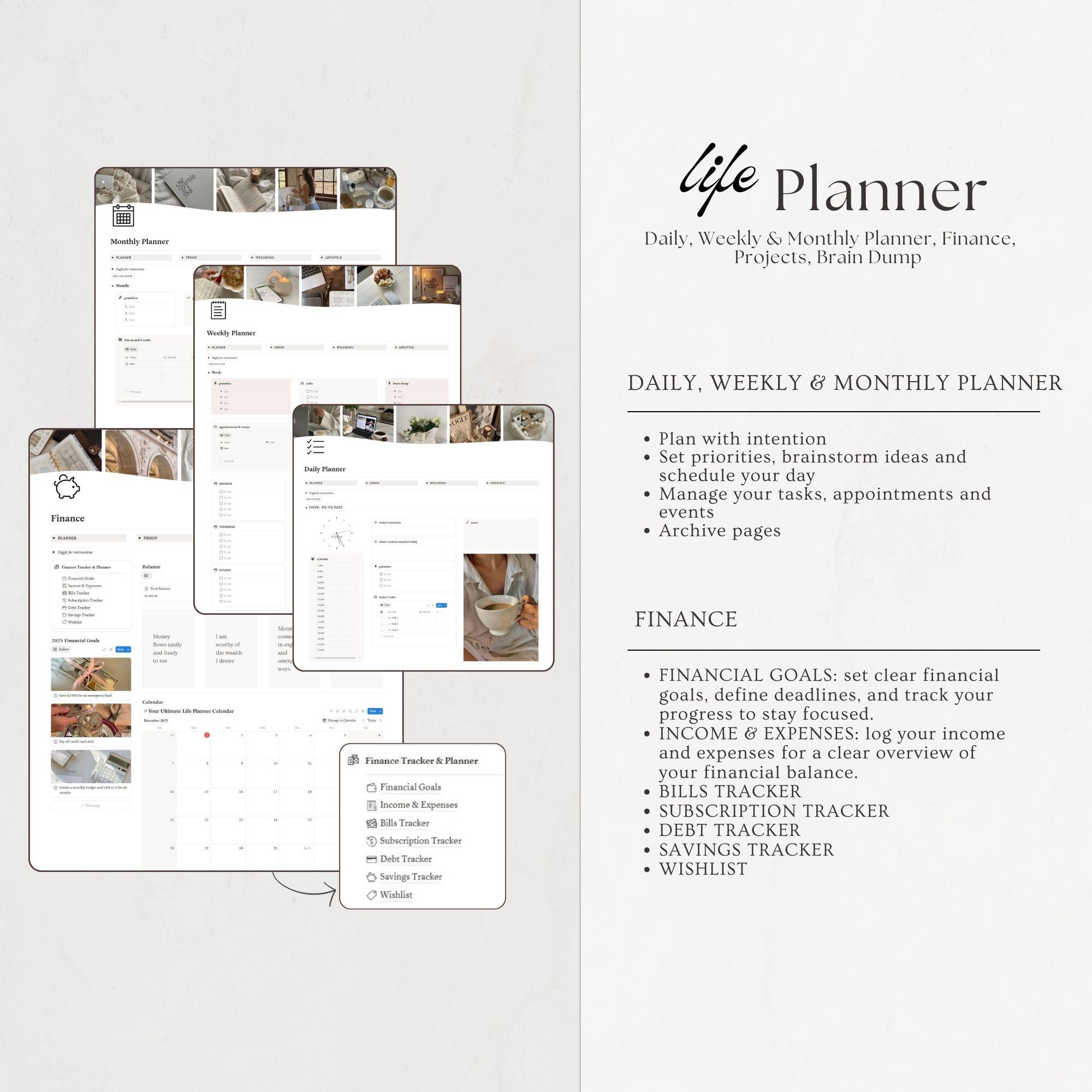 2026 Ultimate Notion Life Planner All in One Notion Template Aesthetic ...