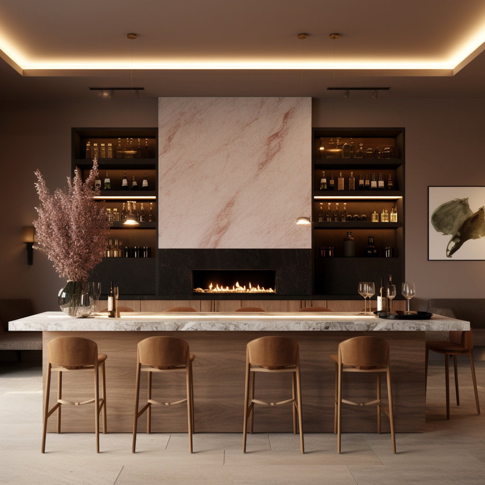 Bordeaux Modern Minimal Wine Tones Interior Moodboard in Wine Red Tones ...