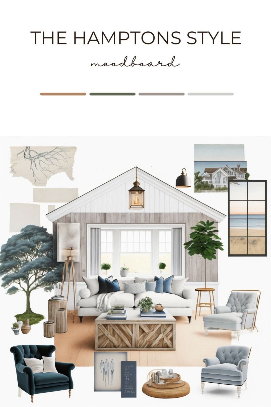 THE HAMPTONS MOODBOARD Interior Design Home Decor Style Ideas Template