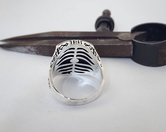 Anello Con Sigillo Personalizzato Con Iniziale Inglese Antica - Foto 3