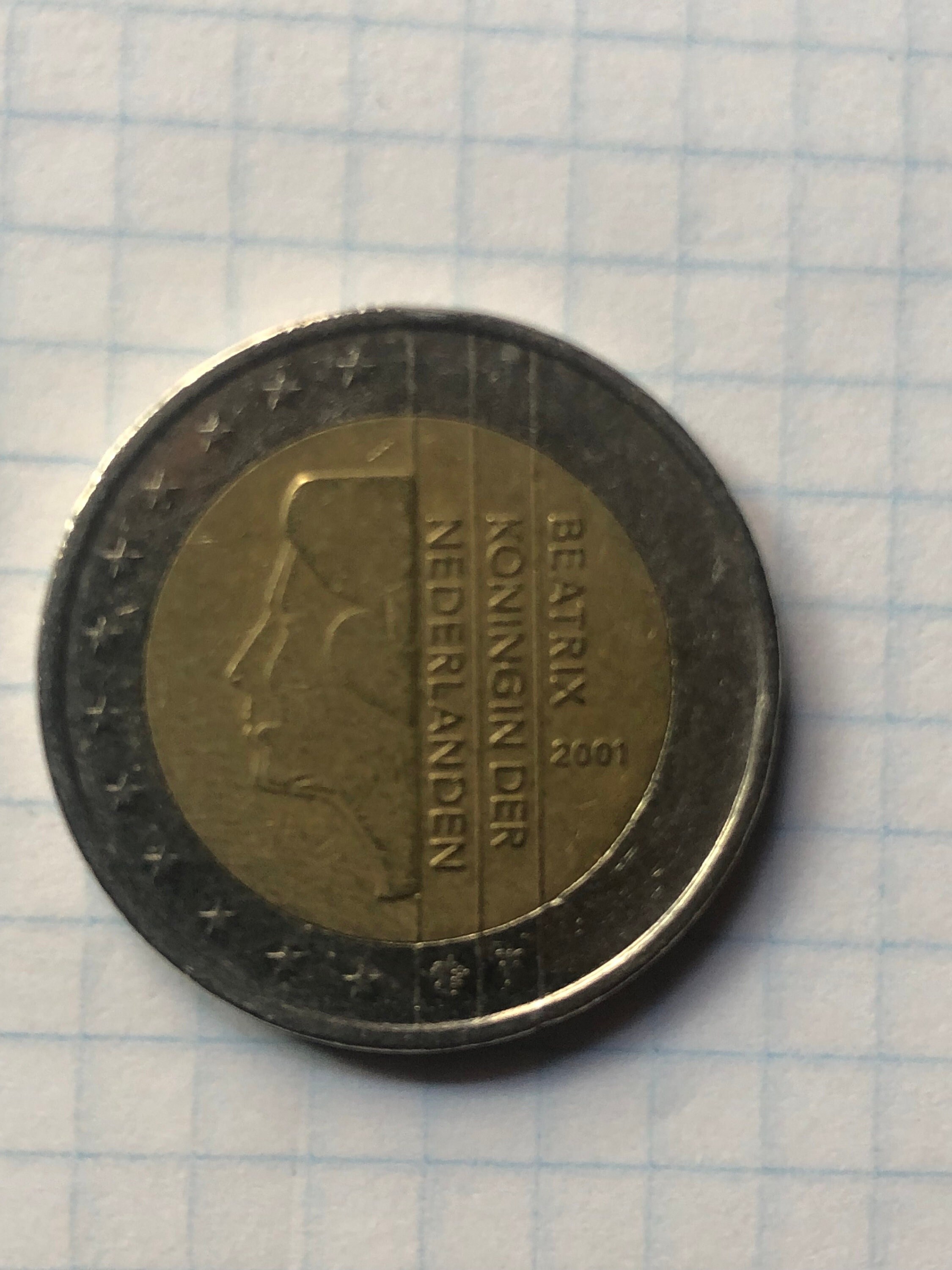 Pièces De 2euro Beatrix Koningin Der Nederlanden 2001 2 Euro Coin 2001 - Etsy
