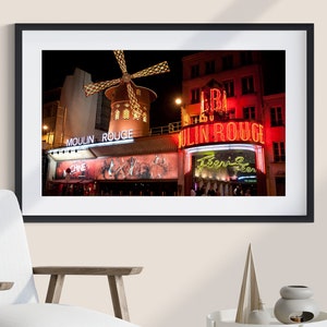 Moulin Rouge poster, Paris, wall art, travel, decor, wall decor, print, digital print, photograph, digital download printable