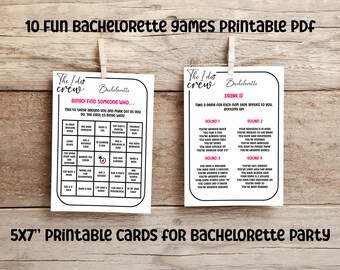 Bachelorette Party Games, Bridal Shower Games, 5x7 Printable (PDF)