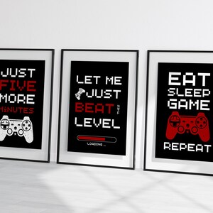Printable Gamer Wall Art, Wall Decor, Set of 3 Posters, Gaming Art ...