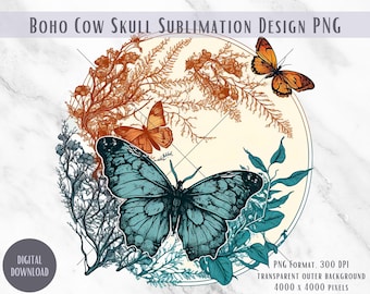 Cottagecore Butterfly PNG, disegno a sublimazione (download digitale)