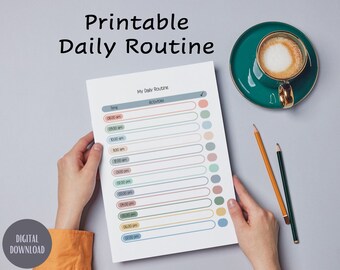 Minimalistisk daglig rutinlista, enkla uppgifter utskrivbara (PDF)