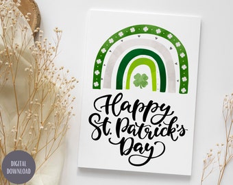 Boho Shamrock St Patrick's Day-kort eller affisch (digital nedladdning)