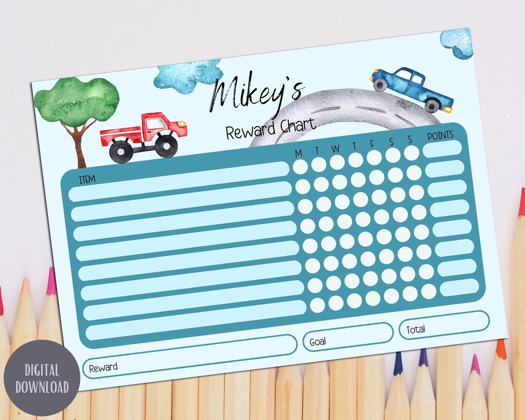 Reward Chart for Kids, Kids Chores, Kids Chore Chart, Responsibility ...