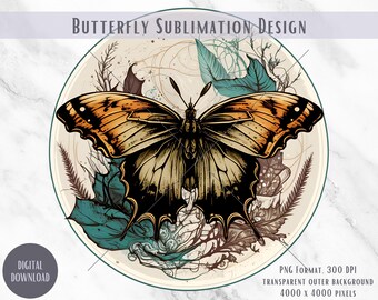 Immagine PNG di farfalla Cottagecore, disegno a sublimazione (download digitale)