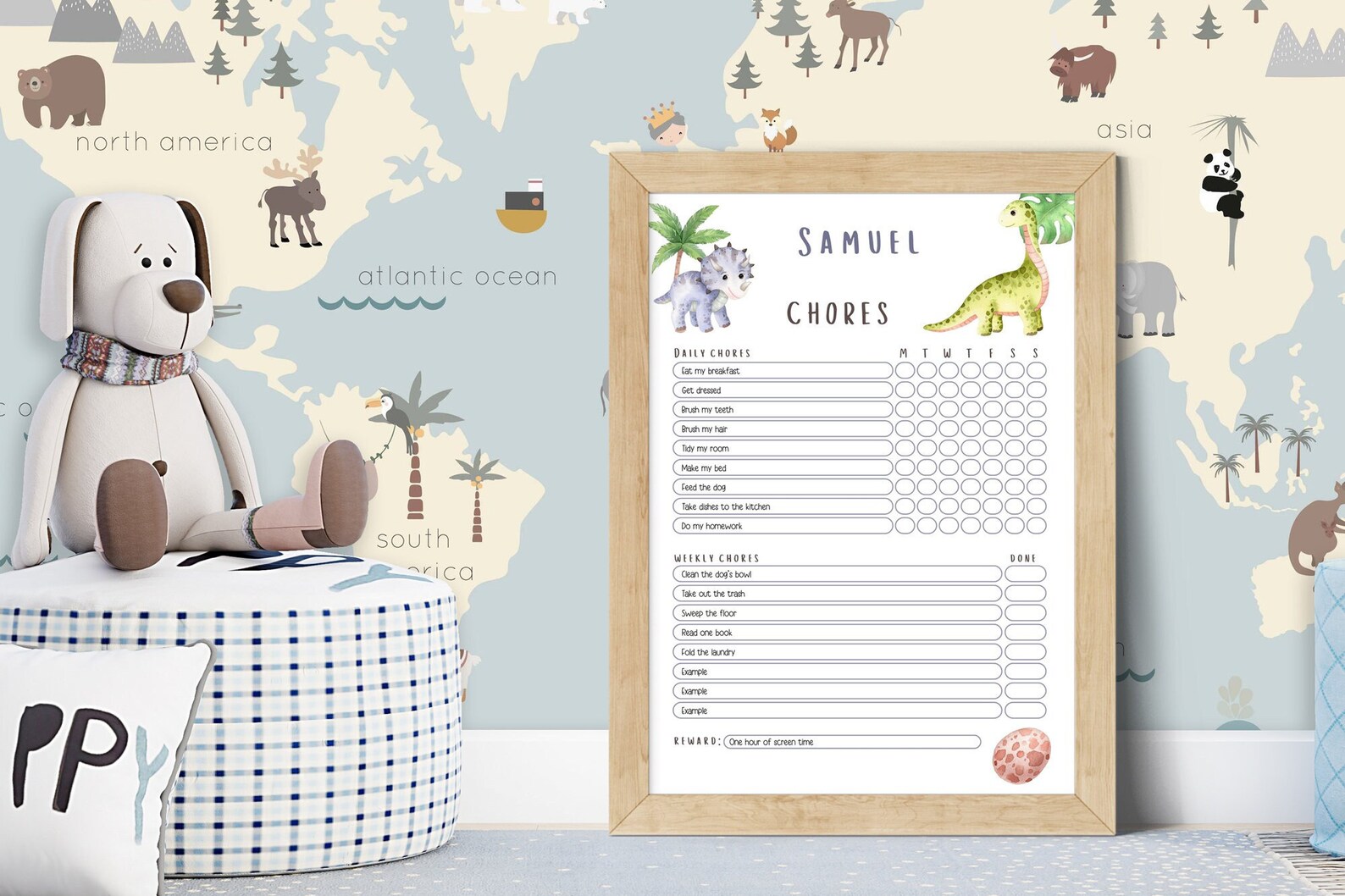 Chore Chart for Kids, Kids Chores, Kids Chore Chart, Responsibility ...