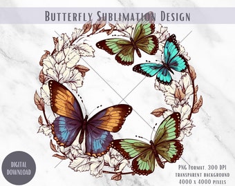 Immagine PNG di Butterfly Cottagecore, disegno a sublimazione (download digitale)