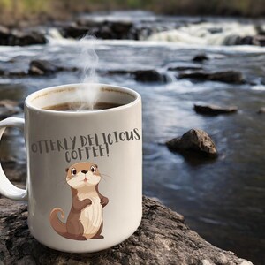 Let's Stay Warm Two-Otter Coffee Mug by Lillian IpKoon