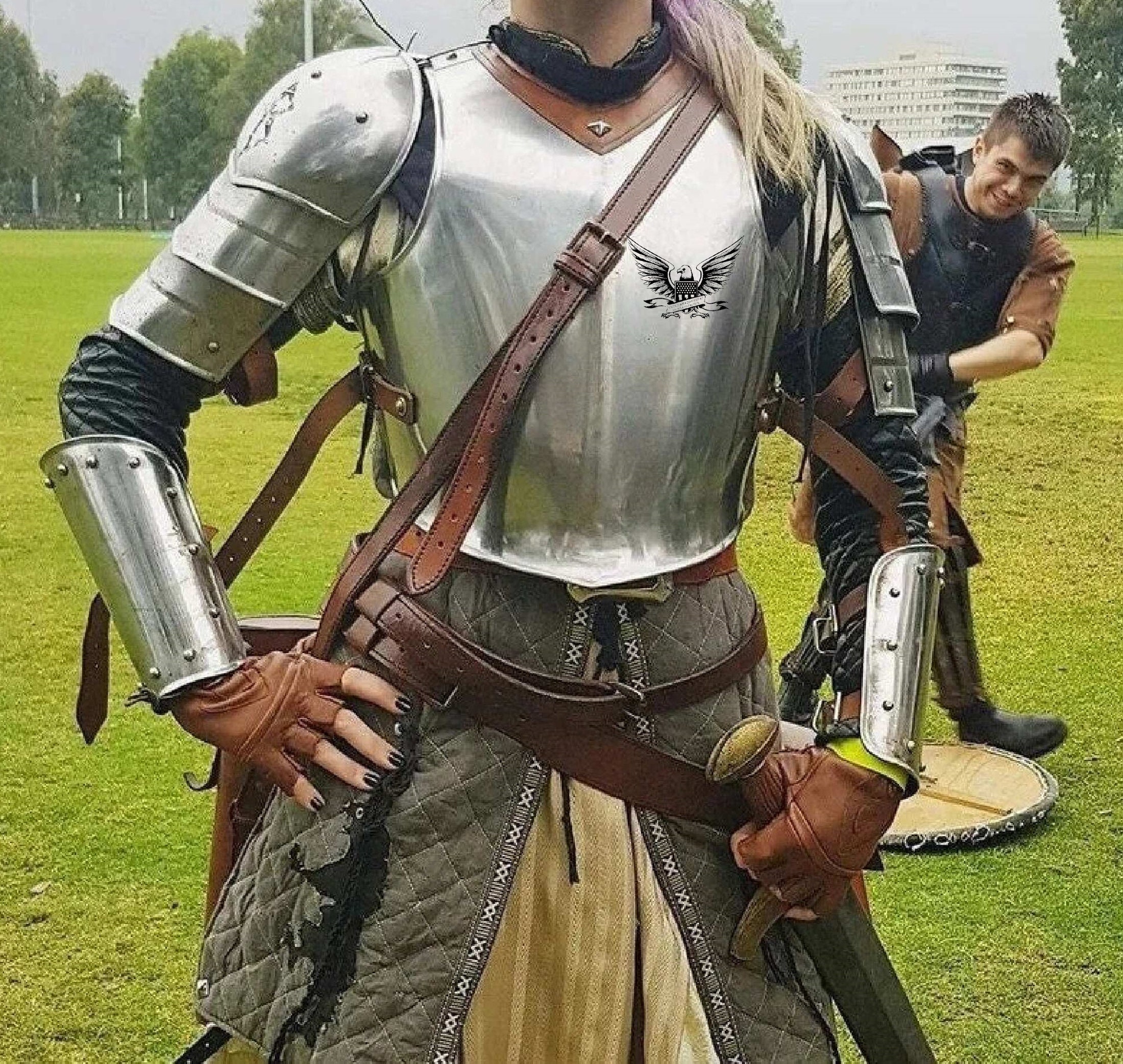 Fantasy Stainless Full Women's Lady-Warrior Armor Set for sale. Available  in: stainless, brown leather, black leather :: by medieval store ArmStreet