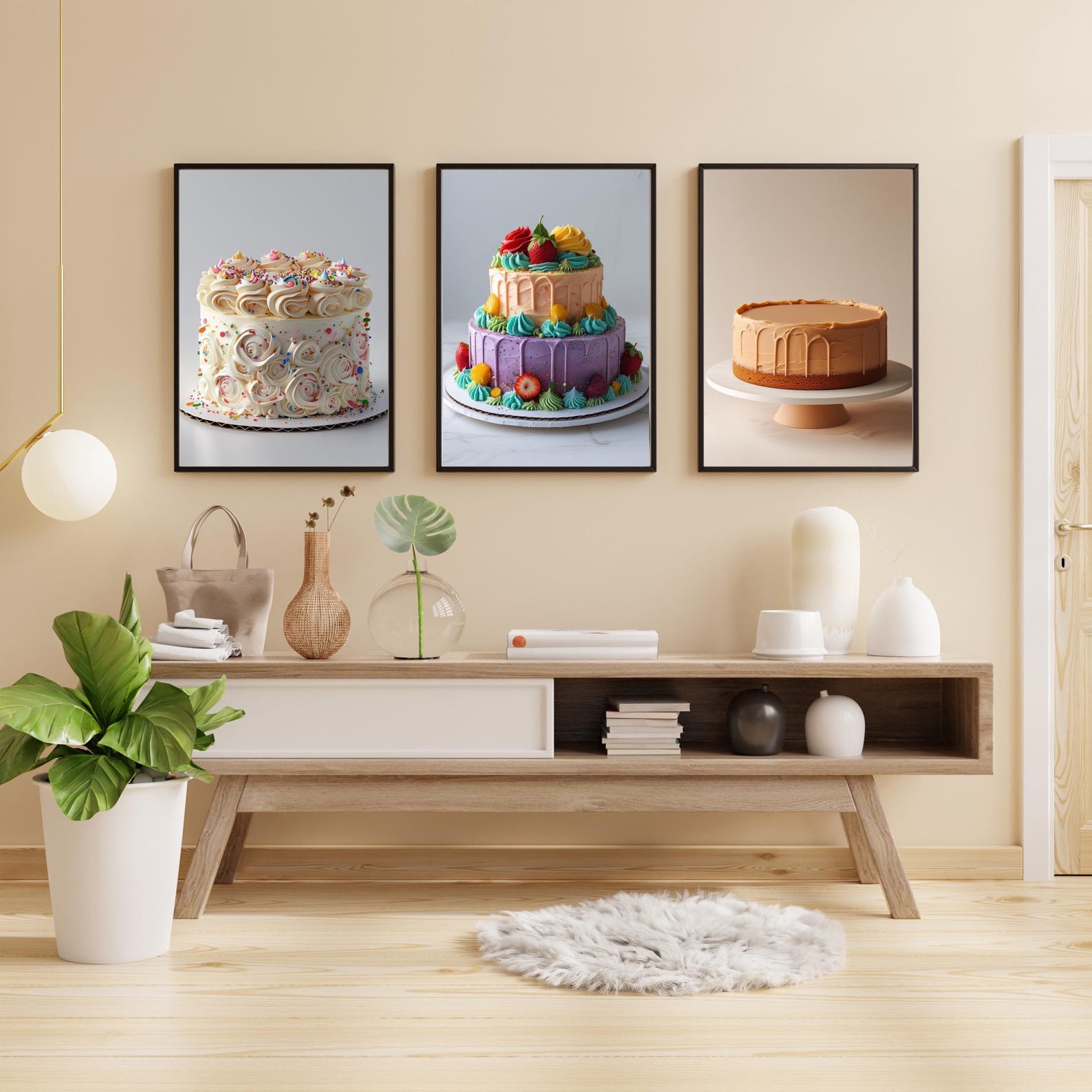 Cake Wall Art Print Set: Coffee Shop Decor (digital Download, Set of 3 ...