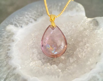 Raindrop Shaped Natural Ametrine Pendant with Gold Plated Sterling Silver Gemstone Pendant, Crystal Necklace, Gemstone Necklace