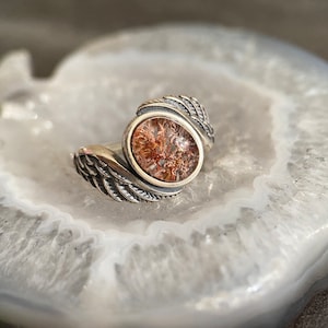 SOLD! Garden Quartz Silver Adjustable Ring, Oval Shape Sterling Silver Ring W/High Quality Natural Garden Quartz Crystal Stone Ring, Gemsto