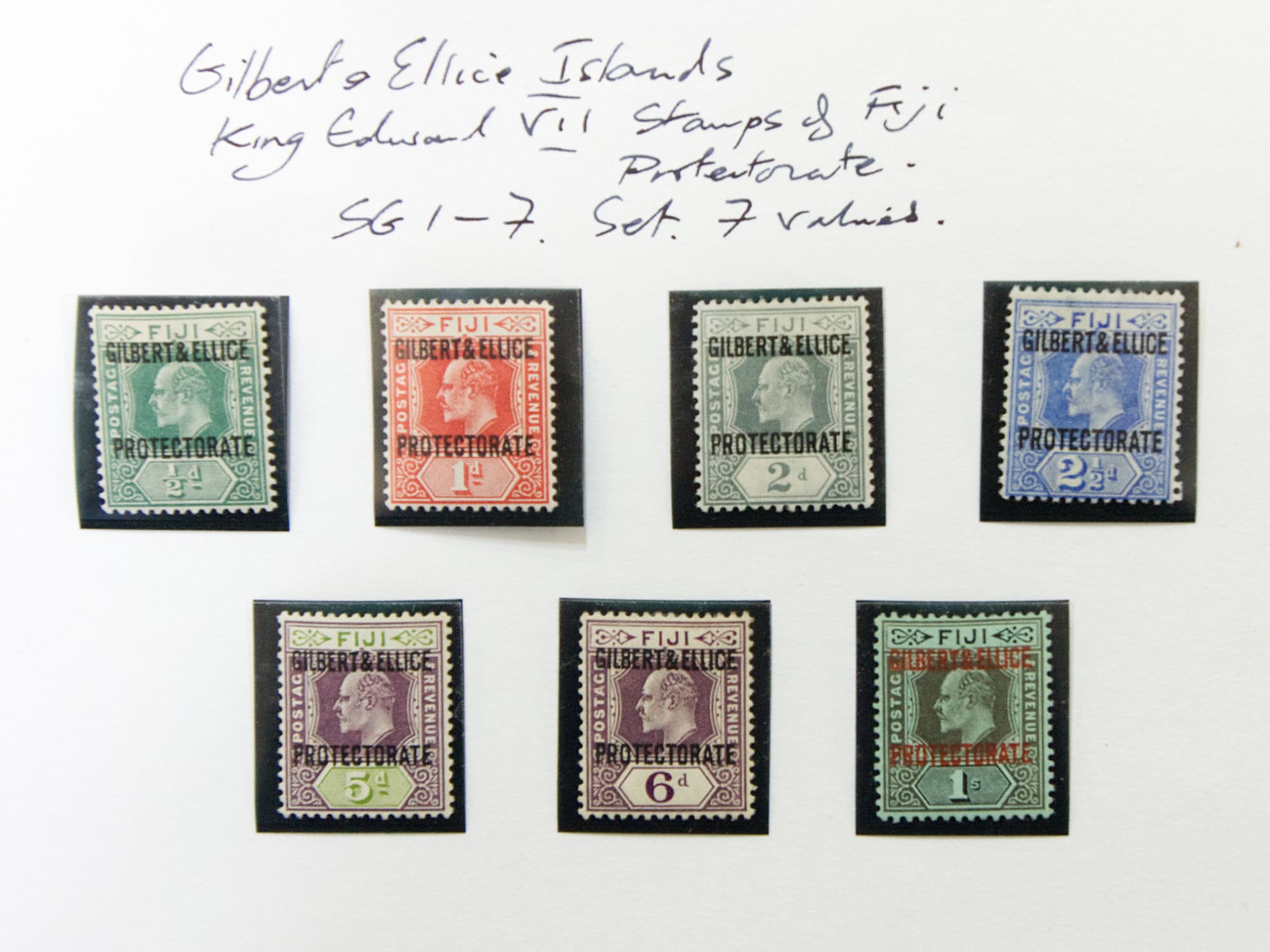 1911 Rare Edward VII FIJI / Gilbert and Ellice Protectorate Definitive Stamps / Valuable